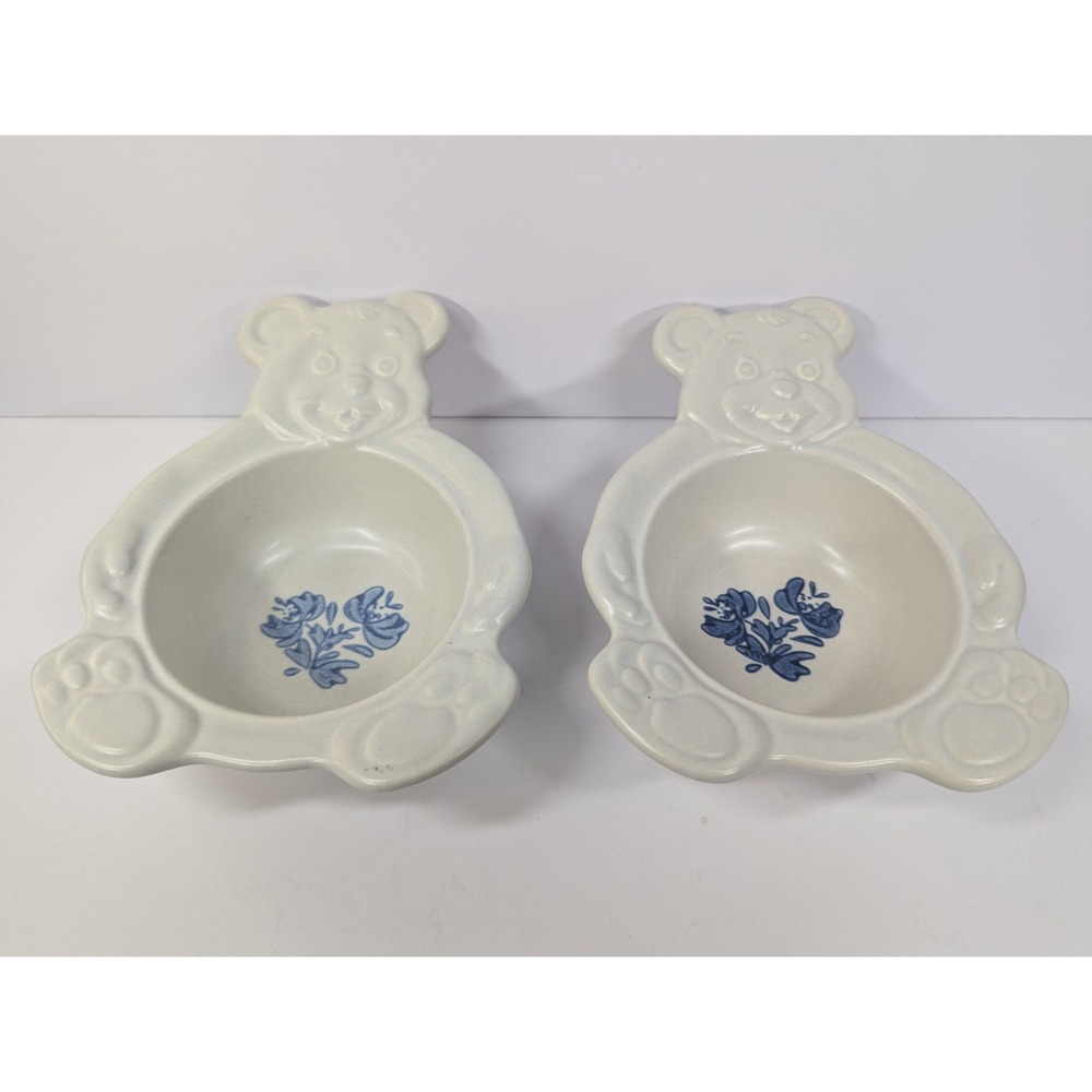 Pfaltzgraff Yorktowne Porridger Child's Teddy Bear Bowl Set‎ Of 2